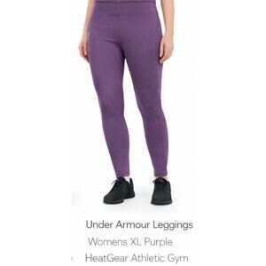 Under Armour Leggings Womens XL Purple HeatGear Athletic Gym Stretch